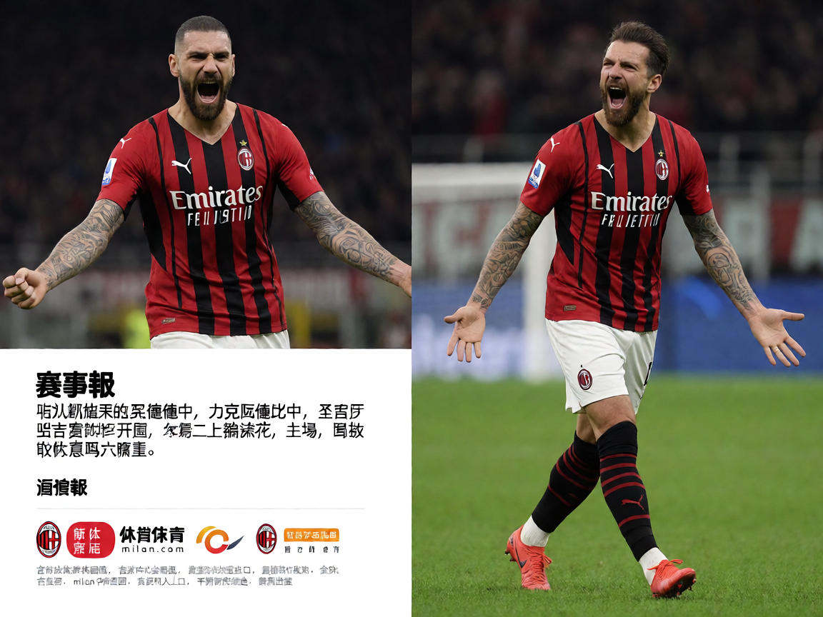AC米兰球员在圣西罗球场庆祝进球的精彩瞬间